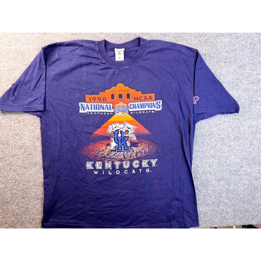 Vintage Pro Player Kentucky Wildcats 1998 NCAA Champions Tee XXL Navy Y2K USA